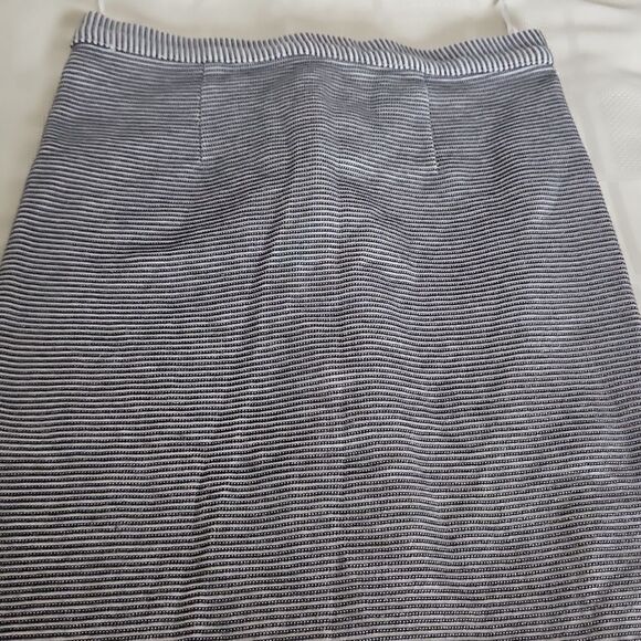 Topshop Striped Pencil Midi Skirt 4 Navy Blue/Gray - Picture 13 of 16
